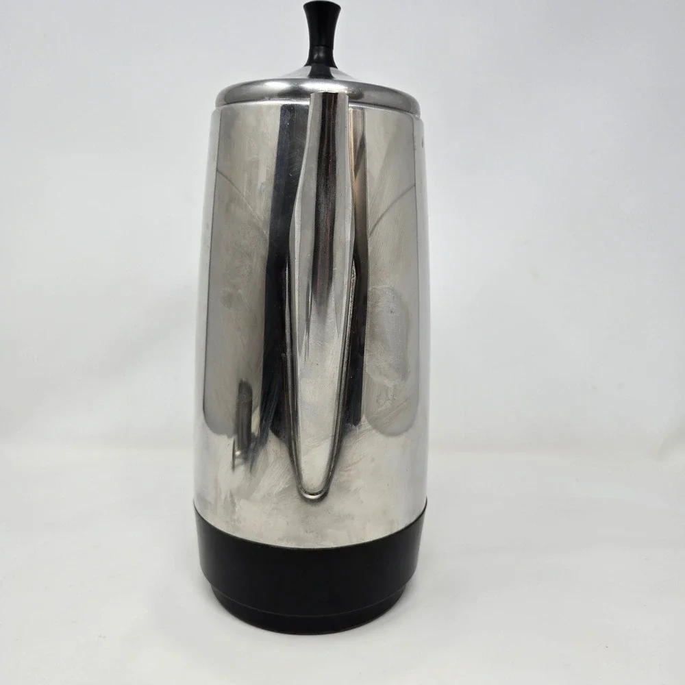 Presto 0281105 Electric‎ Coffee Percolator Stainless Steel Vintage Silver Black